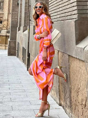TANYA | Stylish Orange-Pink Summer Dress for Effortless Elegance-3