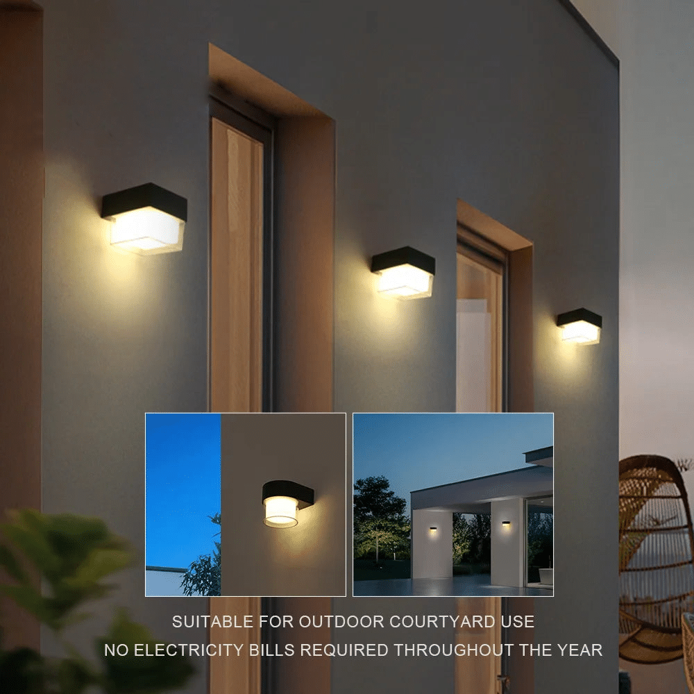 Solar Wall Light for Outdoors – Waterproof, Energy Efficient, Modern Design, IP65, 4W LED Lighting 2