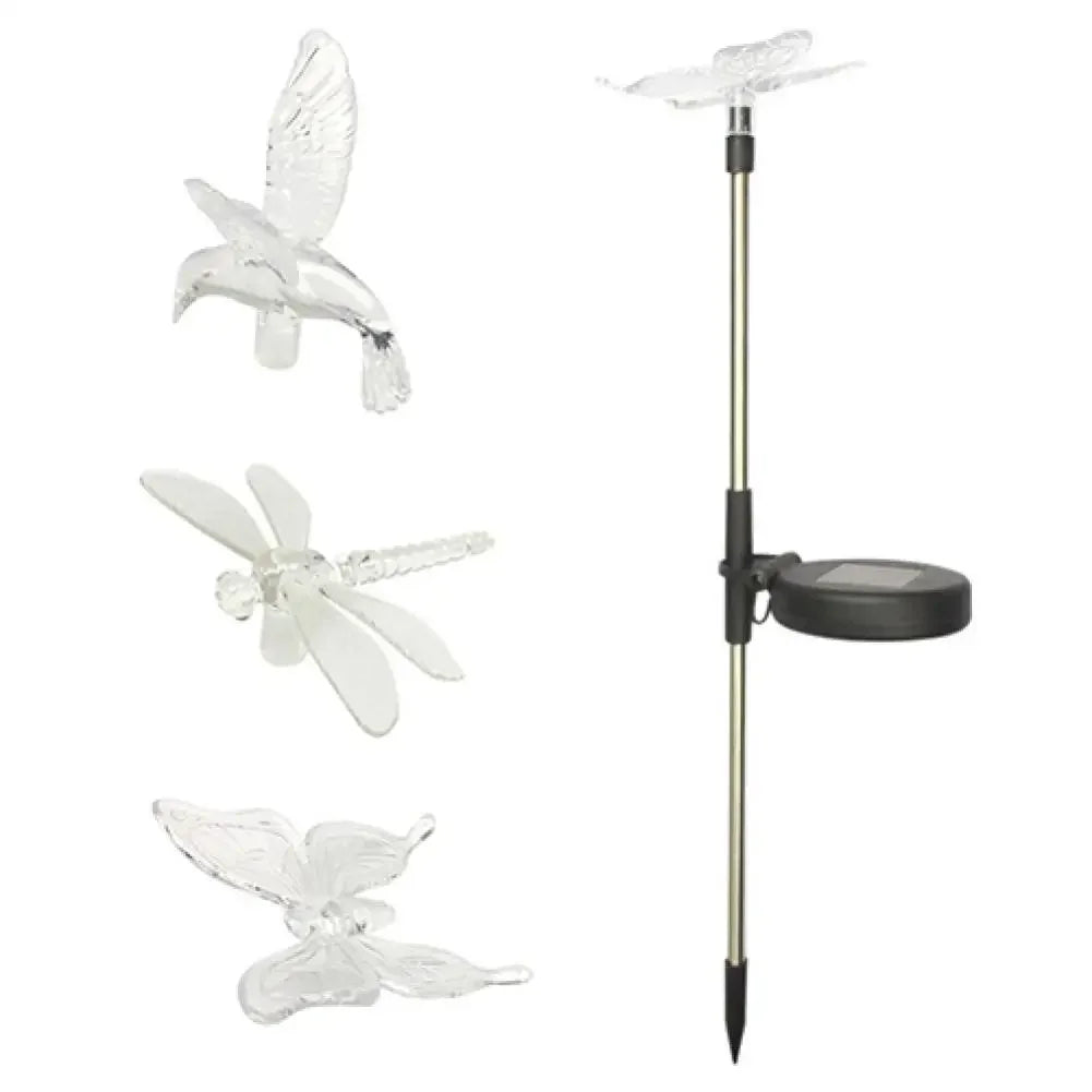 Solar garden lamp with hummingbird, butterfly and dragonfly – weatherproof, environmentally friendly design for charming outdoor lighting 6