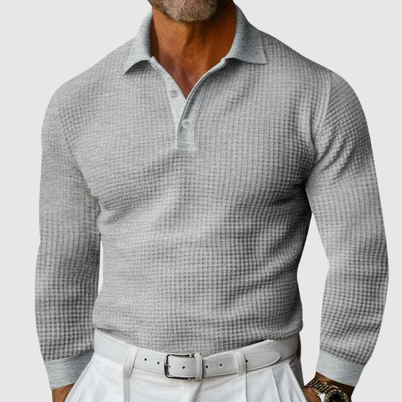 Steve | Elite Texture Knit Polo Long Sleeve 1