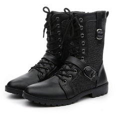 Men's lace-up boots with buckle closure-1