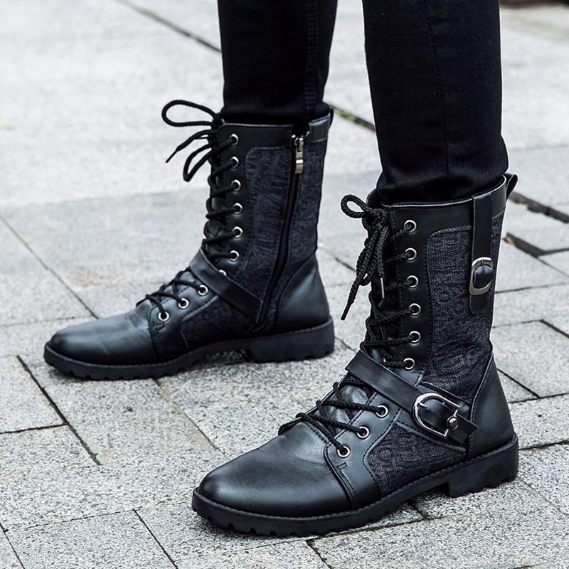 Men's lace-up boots with buckle closure-4