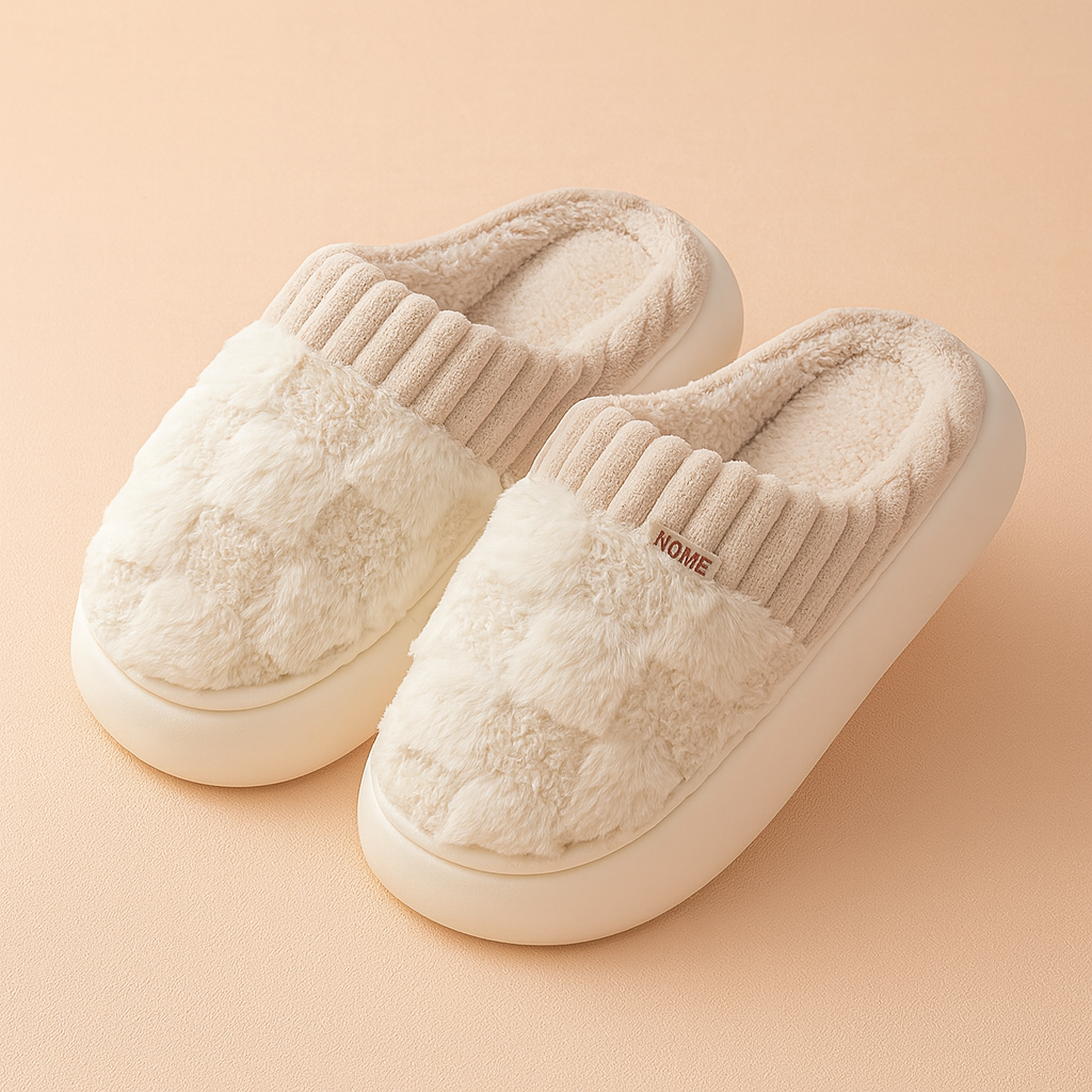 Unisex Checkered Slippers | Warm, comfortable, and non-slip house slippers for winter 1