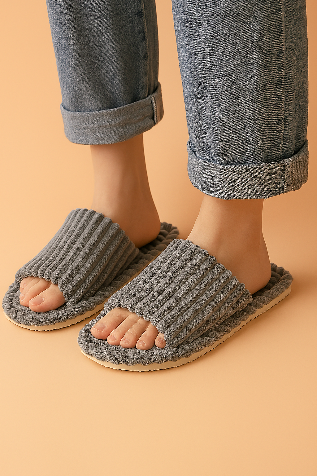 Unisex Open-Toe Indoor Slippers | Warm Non-Slip Home Shoes 5