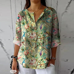DUNYA | Floral Print Spring Blouse-3