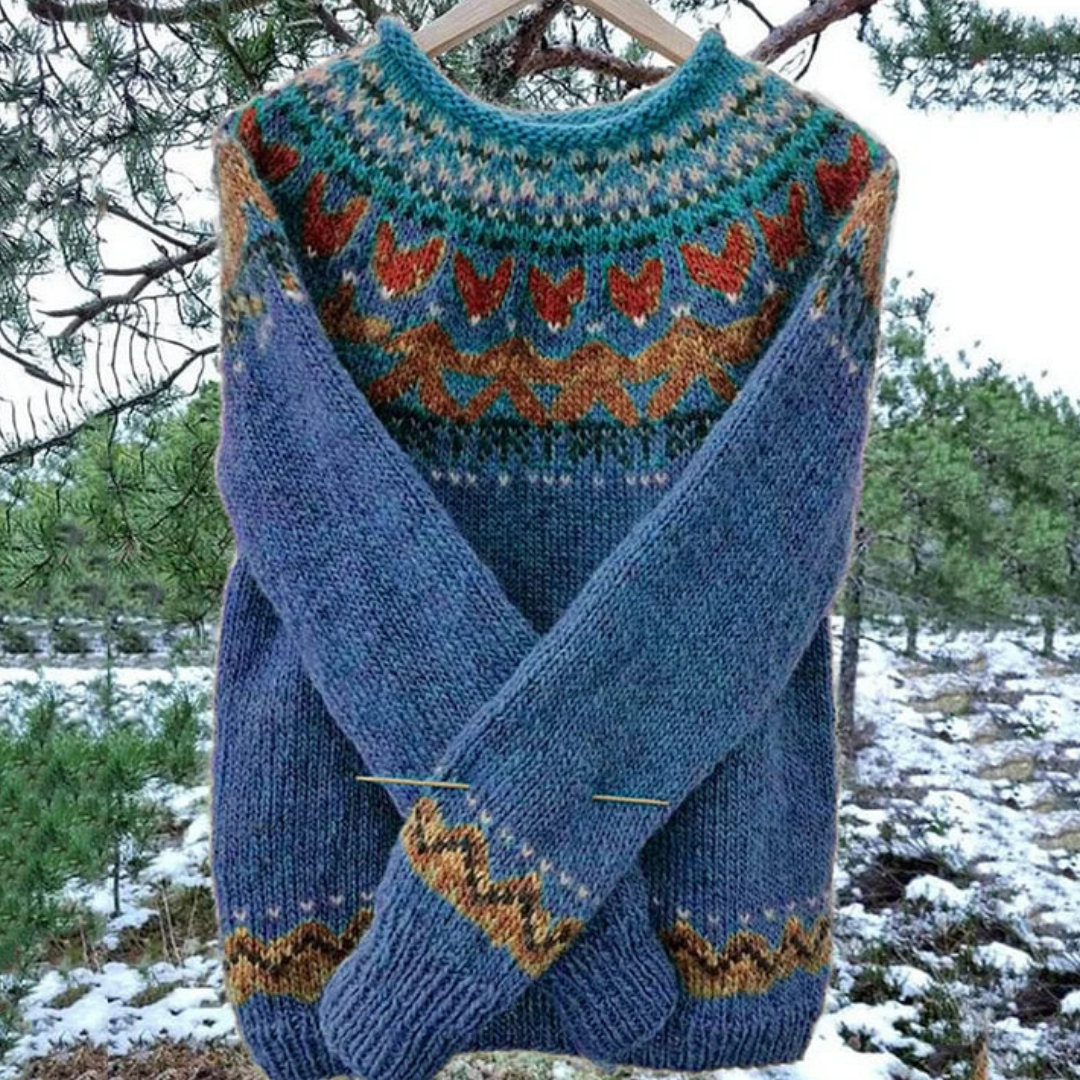 Vintage-style winter sweater for women | Round neck 1