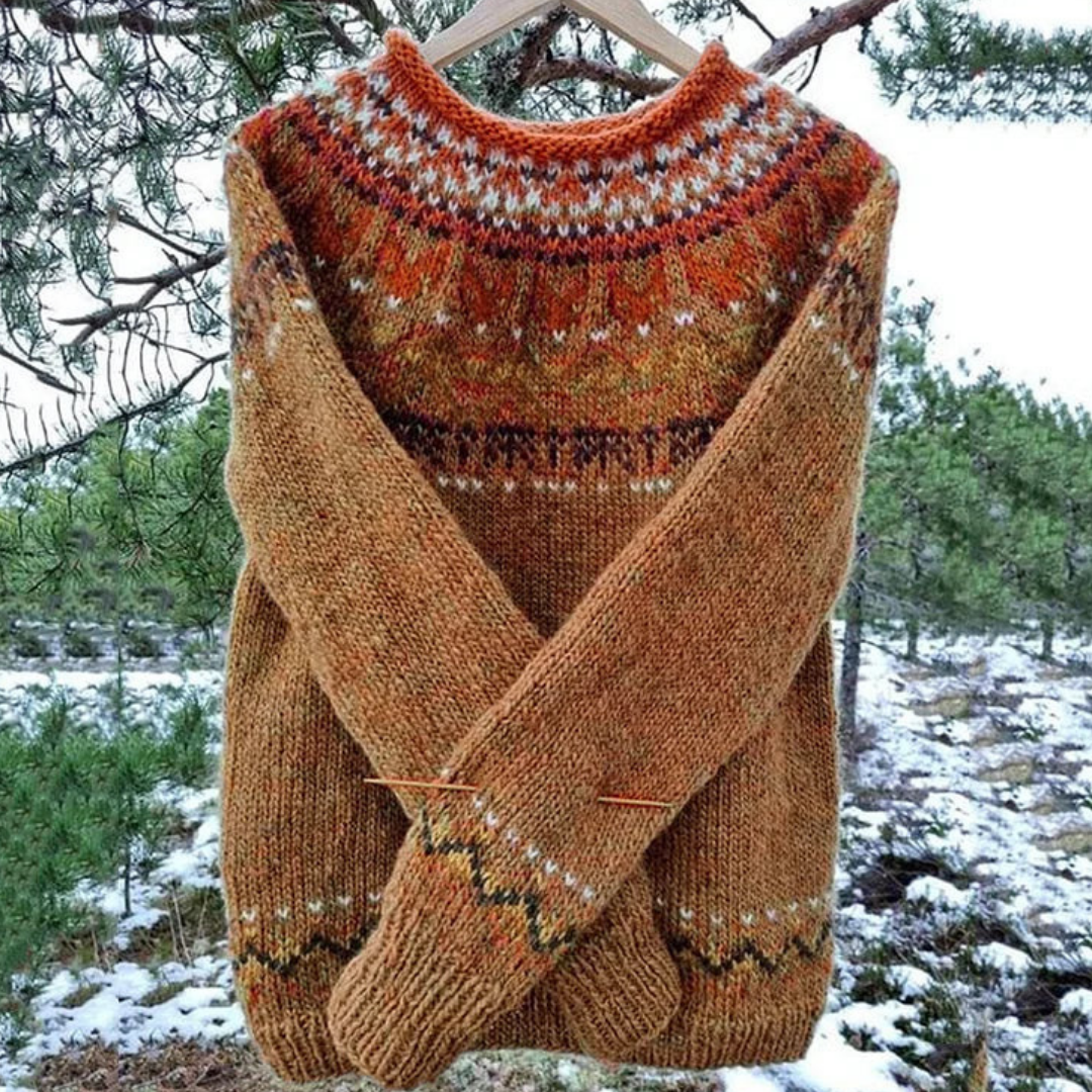 Vintage-style winter sweater for women | Round neck 2