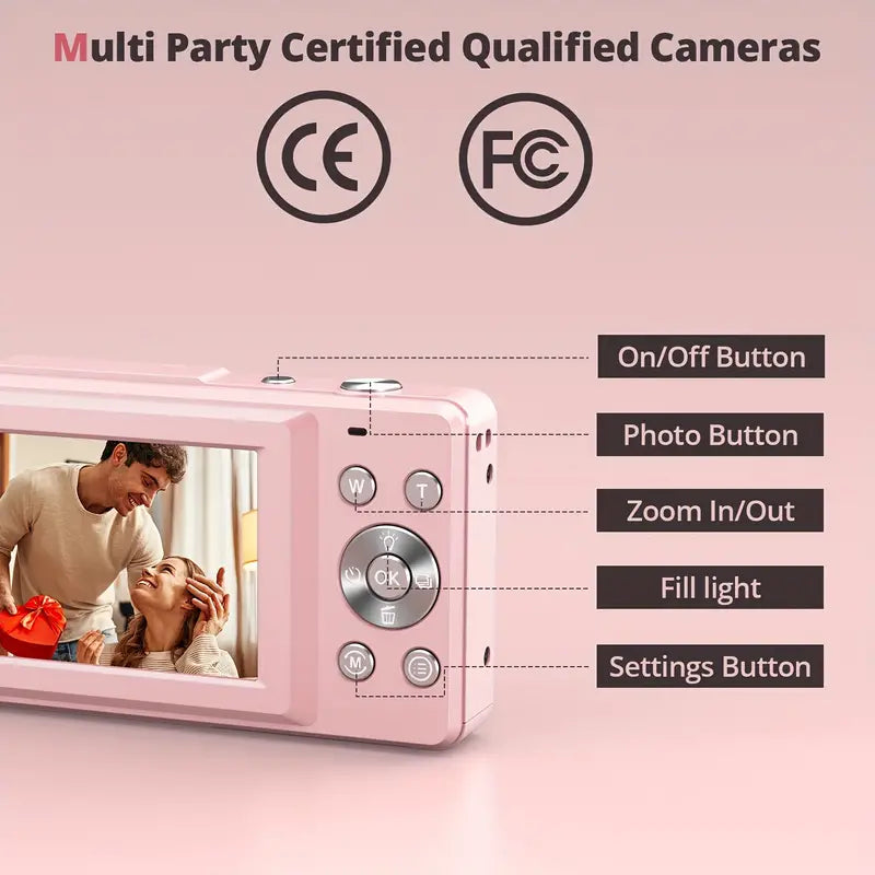 Vintage digital camera with 1080p video recording -light and portable retro photography camera 3