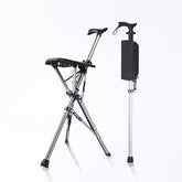 Walking Stick with Seat - Portable Folding Cane Chair for On-the-Go Comfort | Mobility Support 0