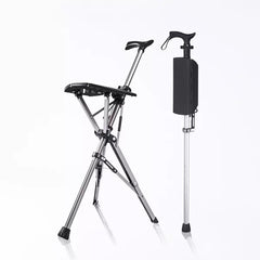 Walking Stick with Seat - Portable Folding Cane Chair for On-the-Go Comfort | Mobility Support 0