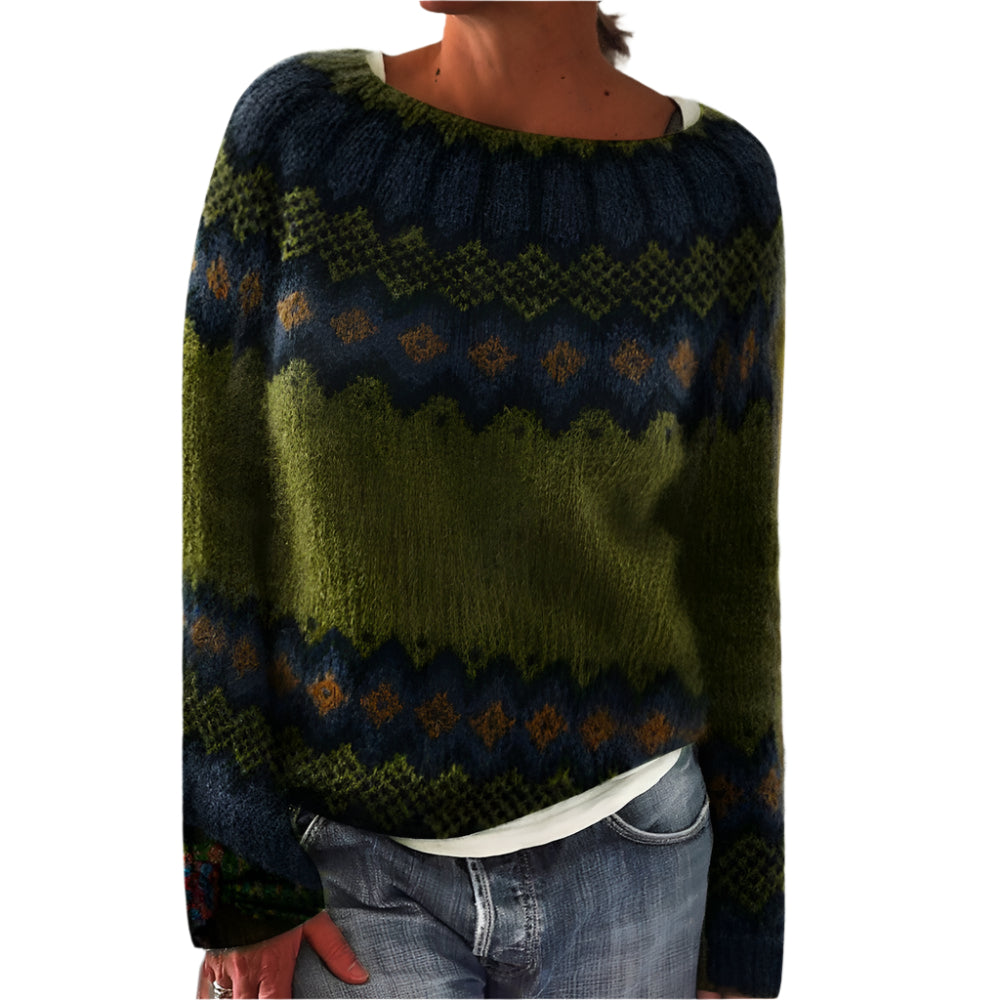 Warm-fitting vintage sweater for women | Knitted 1