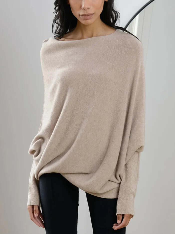 Warm long-sleeved sweater for women | Asymmetric 1
