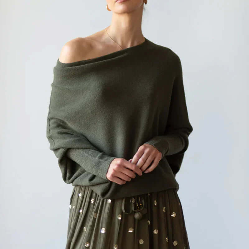 Warm long-sleeved sweater for women | Asymmetric 4