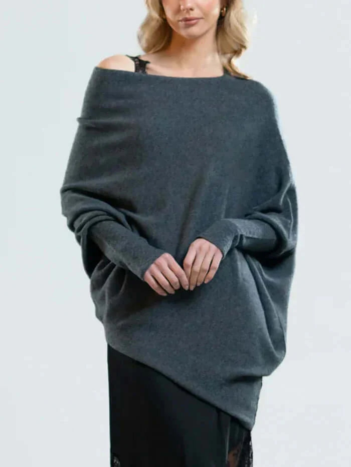 Warm long-sleeved sweater for women | Asymmetric 5