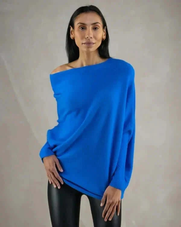 Warm long-sleeved sweater for women | Asymmetric 7
