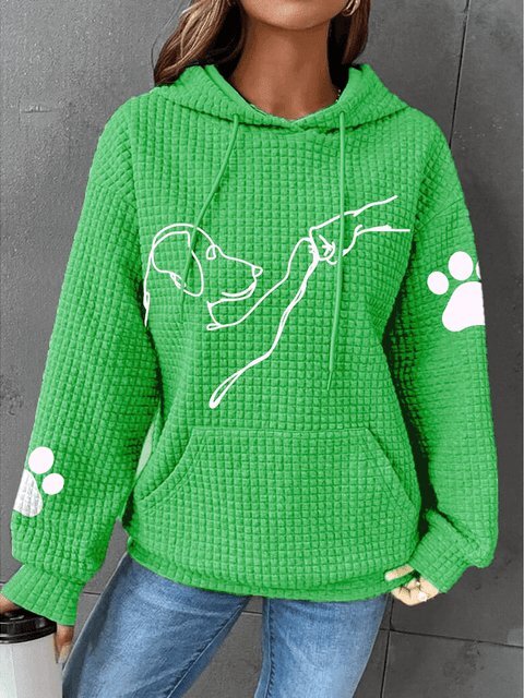 Warm women's hoodie | With dog prints 1