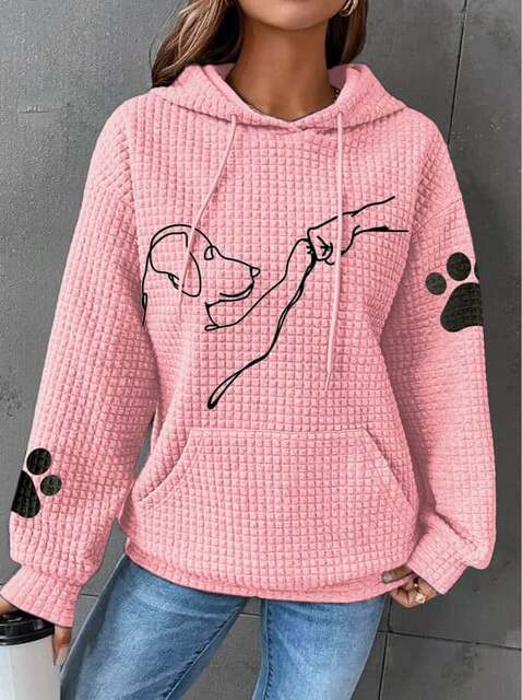 Warm women's hoodie | With dog prints 2