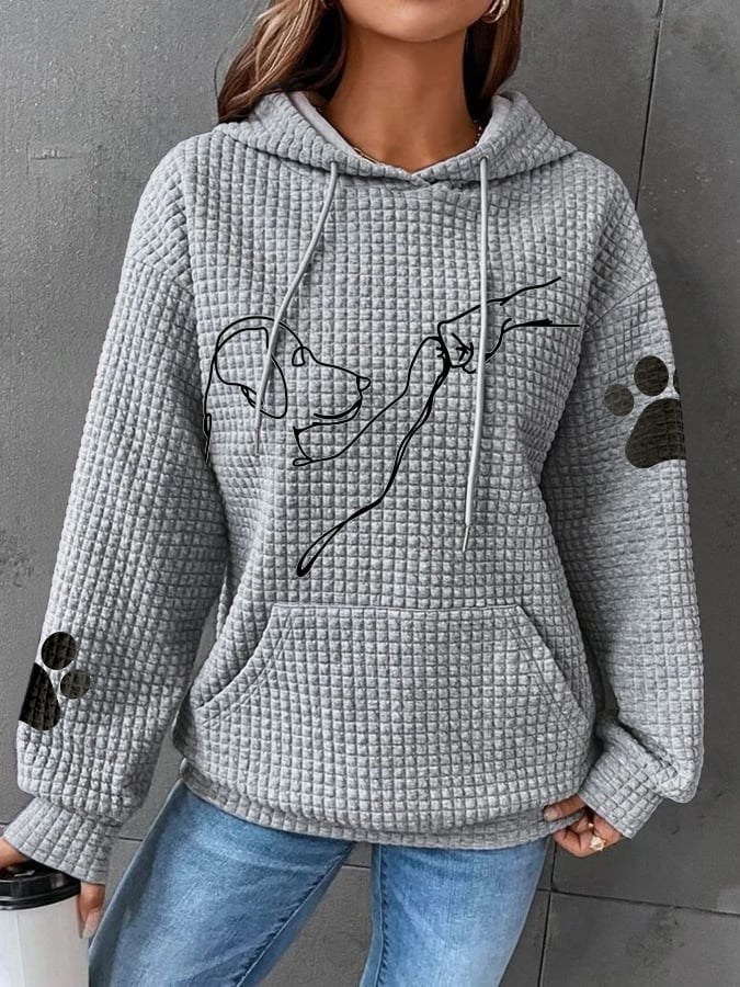Warm women's hoodie | With dog prints 3