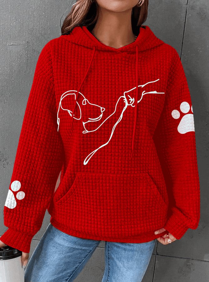 Warm women's hoodie | With dog prints 4