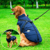 Waterproof Winter Dog Jacket - Sherpa-Fleece Lined - Built-in Harness 2