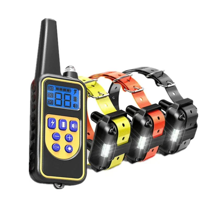 Waterproof electric dog collar with remote control - rechargeable, adjustable for all sizes, human training options 2