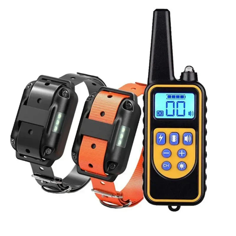 Waterproof electric dog collar with remote control - rechargeable, adjustable for all sizes, human training options 4