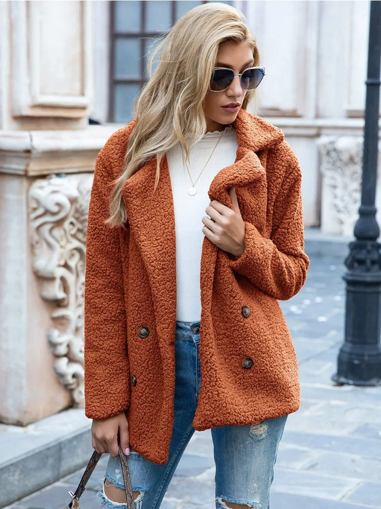 Wendy | Chic Cozy Double-Breasted Teddy Coat 1