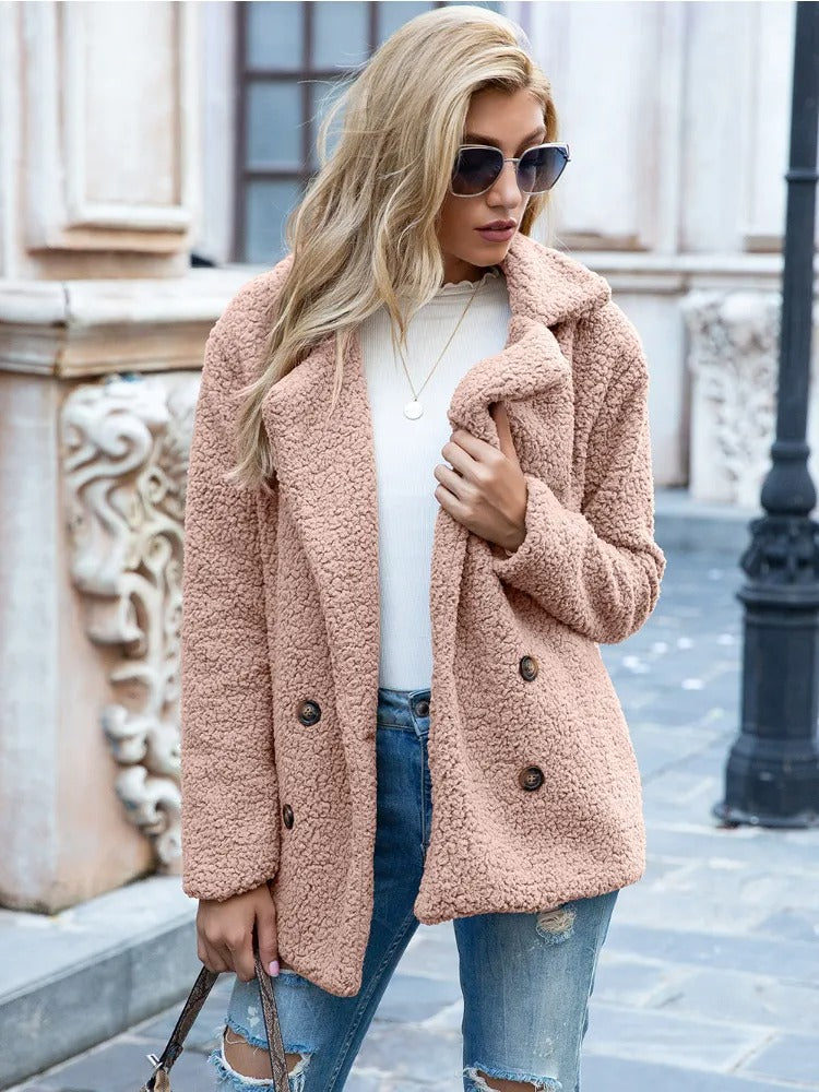 Wendy | Chic Cozy Double-Breasted Teddy Coat 5