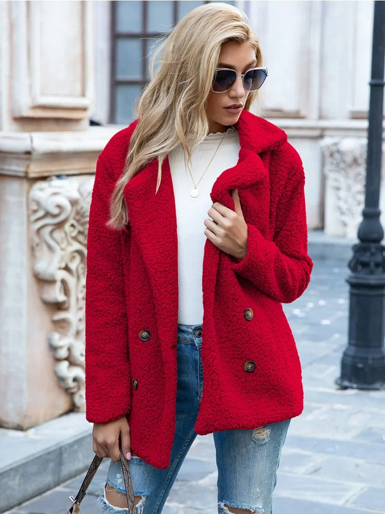 Wendy | Chic Cozy Double-Breasted Teddy Coat 6