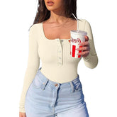 OLIVE | Stylish Ribbed Long Sleeve Bodysuit-1