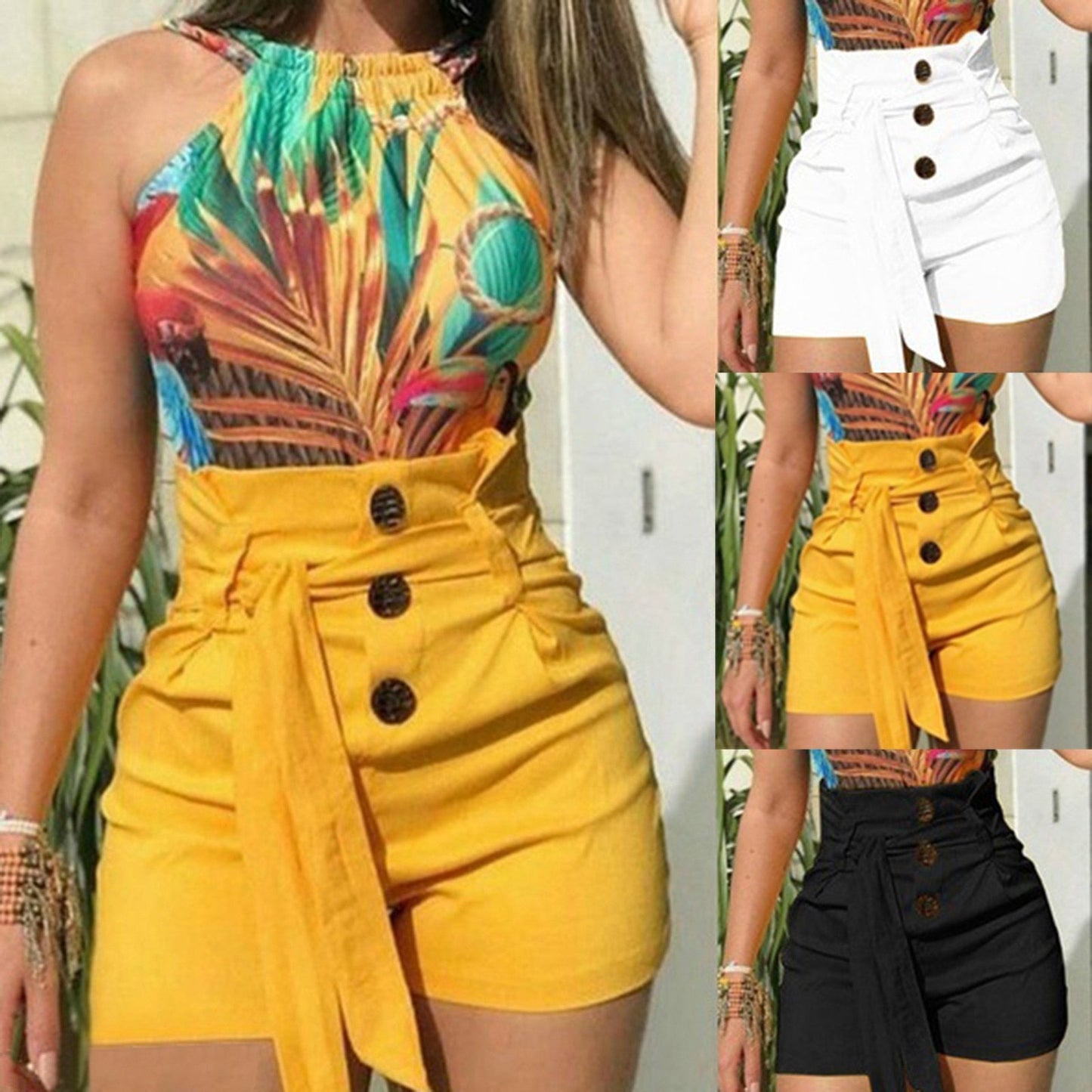 KEIRA | Slim Fit Belted High Waist Short-6