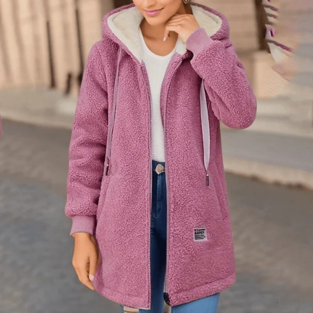 Women Long sleeve winter warm hood jacket | Long 1
