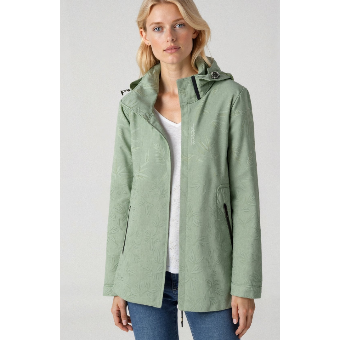 Women printed zipper winter jacket | Hood 2