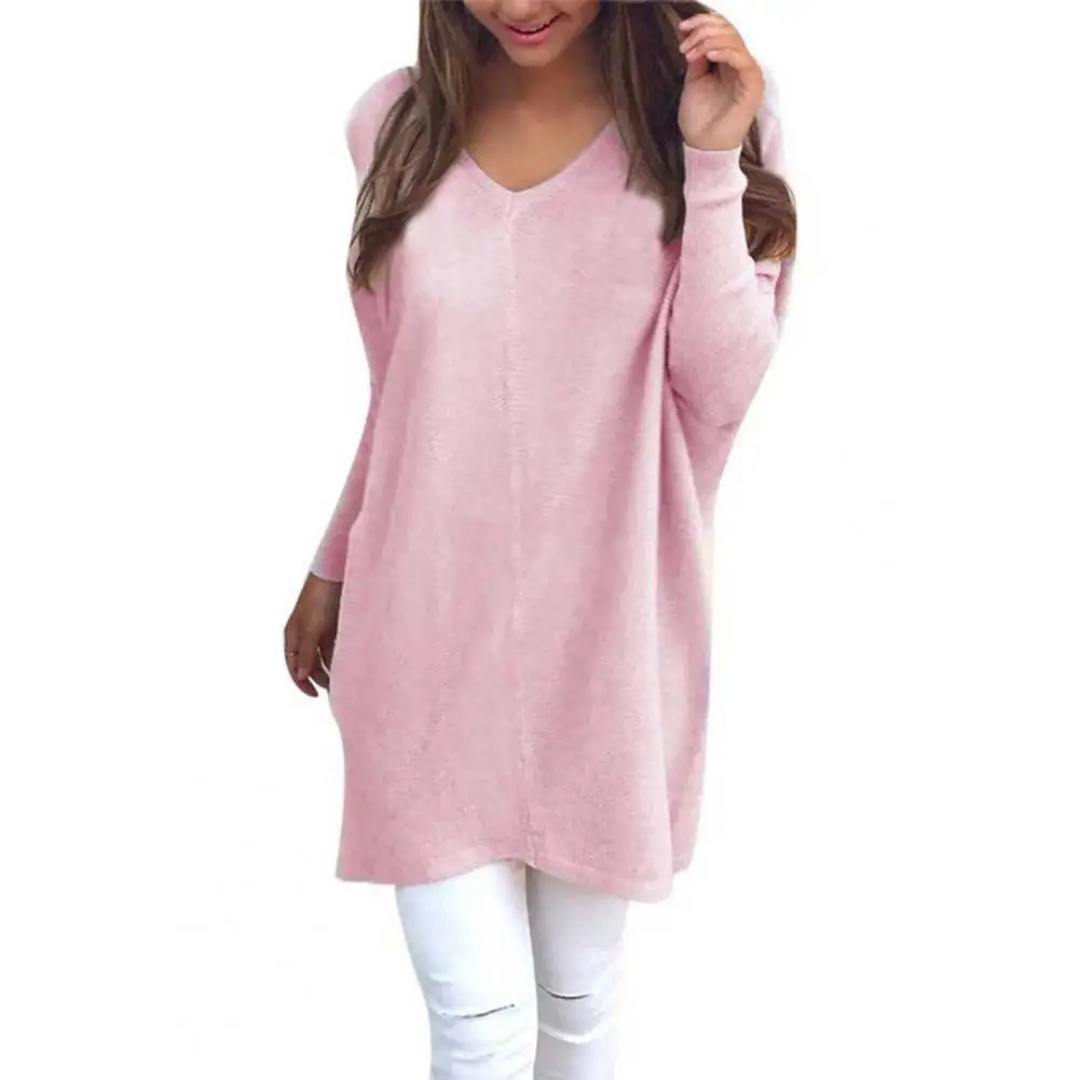 Women's Casual Oversized V-Neck Sweater | Cozy 3