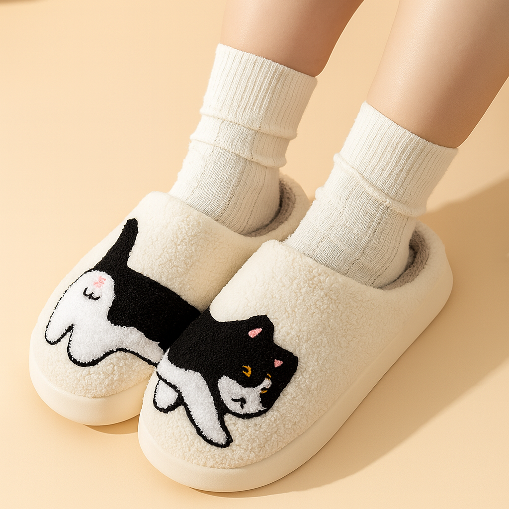 Women's Cat Slippers | Warm, comfortable, and non-slip house slippers for winter 1