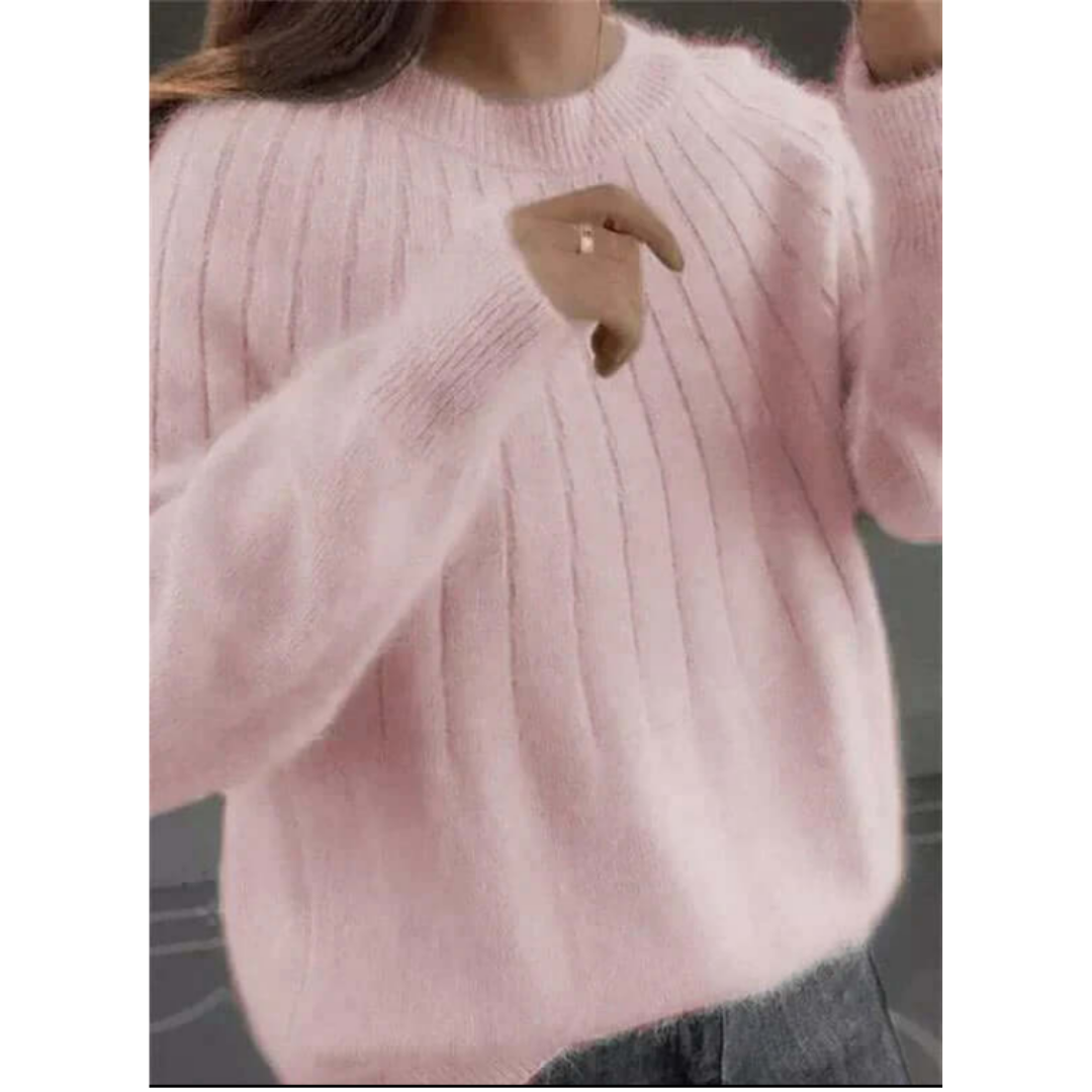 Women's Comfortable Knit Crew Neck Sweater | Long Sleeve 1