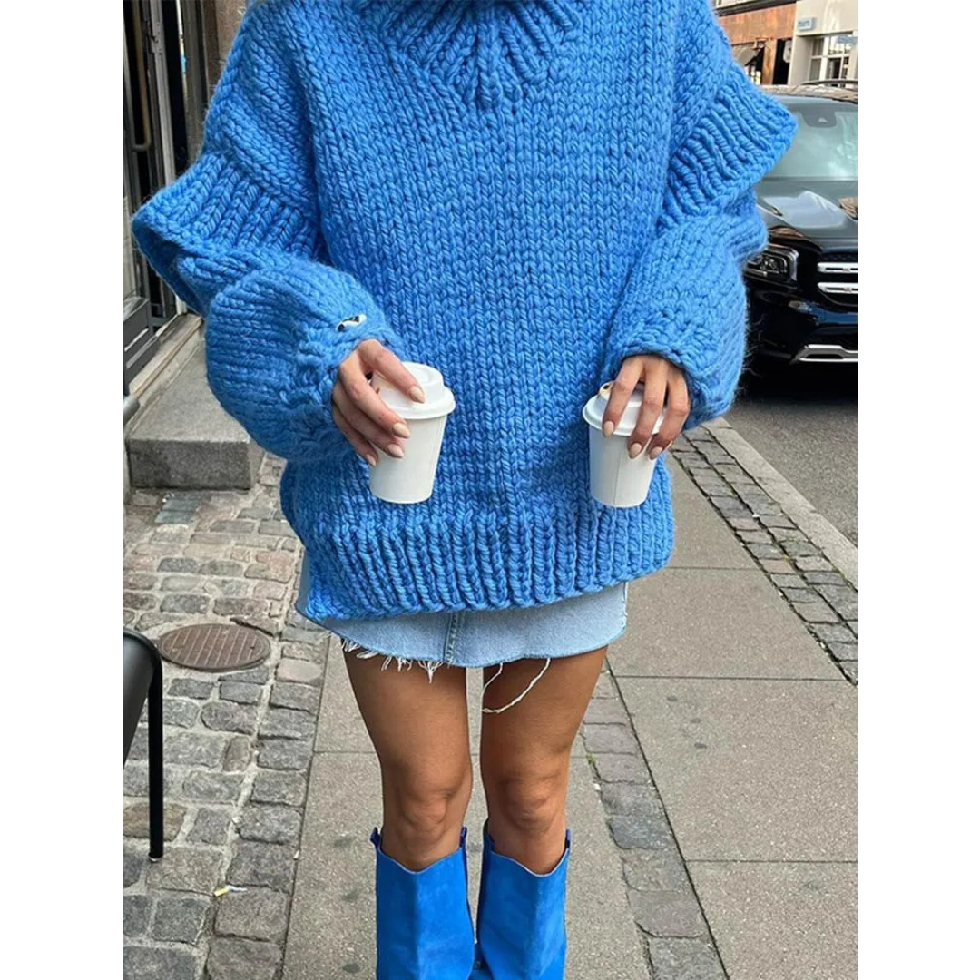 Women's Elegant Turtleneck Knitted Warm Sweater | Oversized 1