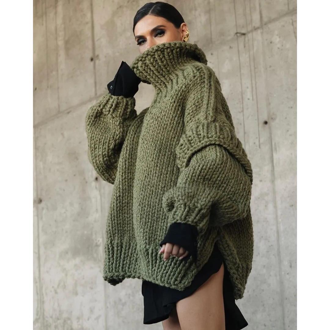 Women's Elegant Turtleneck Knitted Warm Sweater | Oversized 2