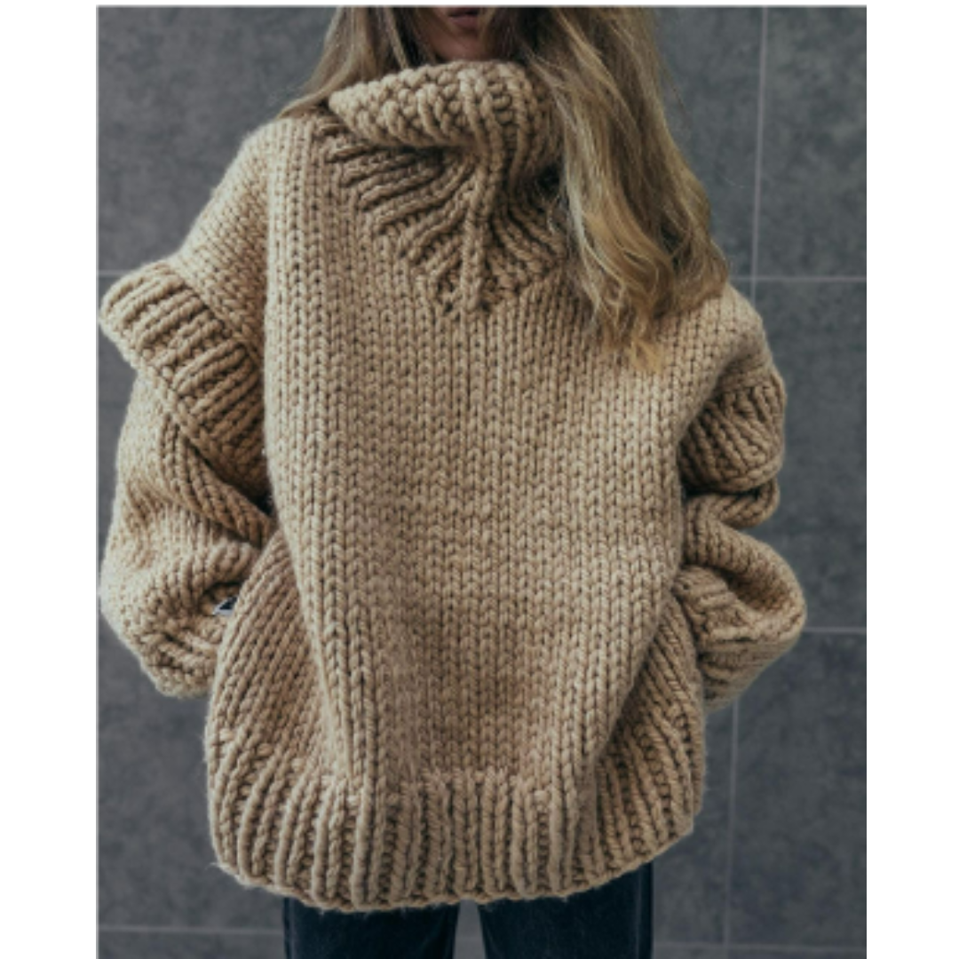 Women's Elegant Turtleneck Knitted Warm Sweater | Oversized 3