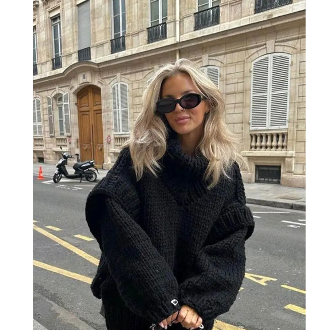 Women's Elegant Turtleneck Knitted Warm Sweater | Oversized 5