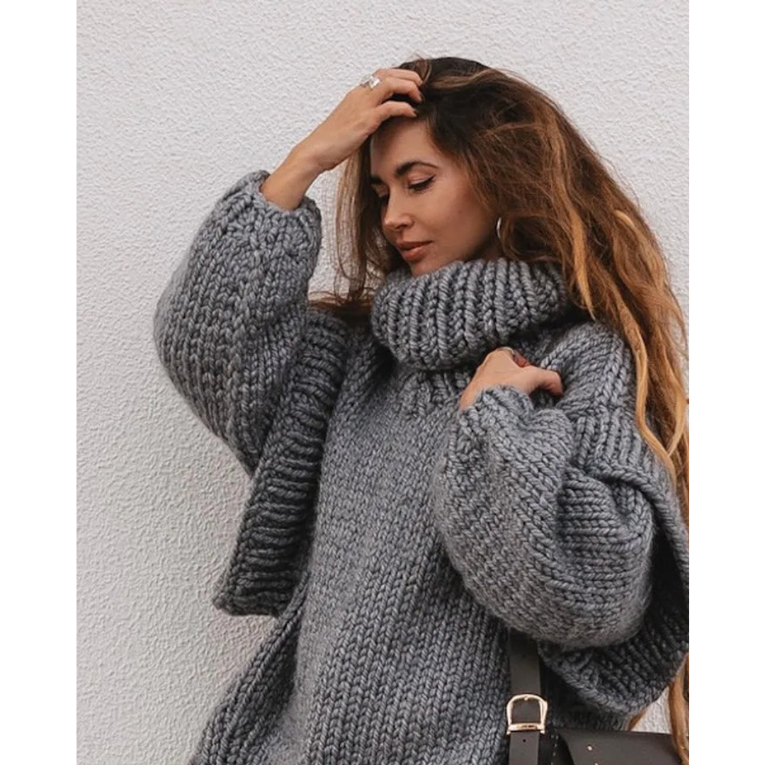 Women's Elegant Turtleneck Knitted Warm Sweater | Oversized 6