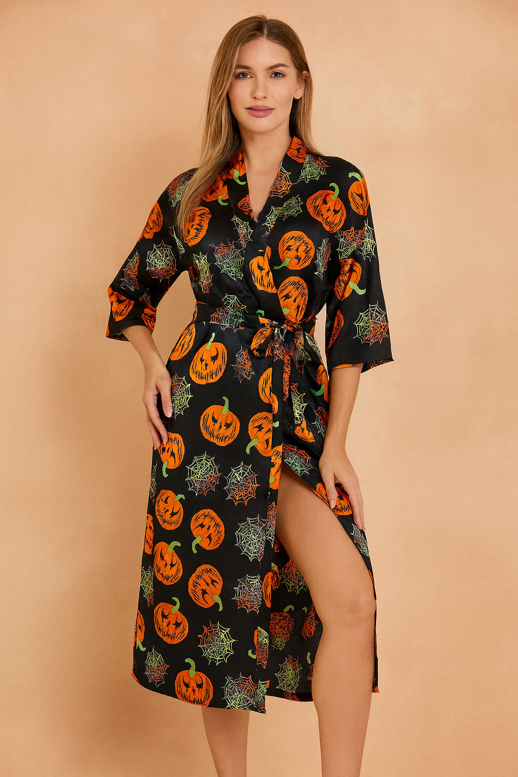Women's Halloween Bathrobe | Pumpkin Pajama Costume 2