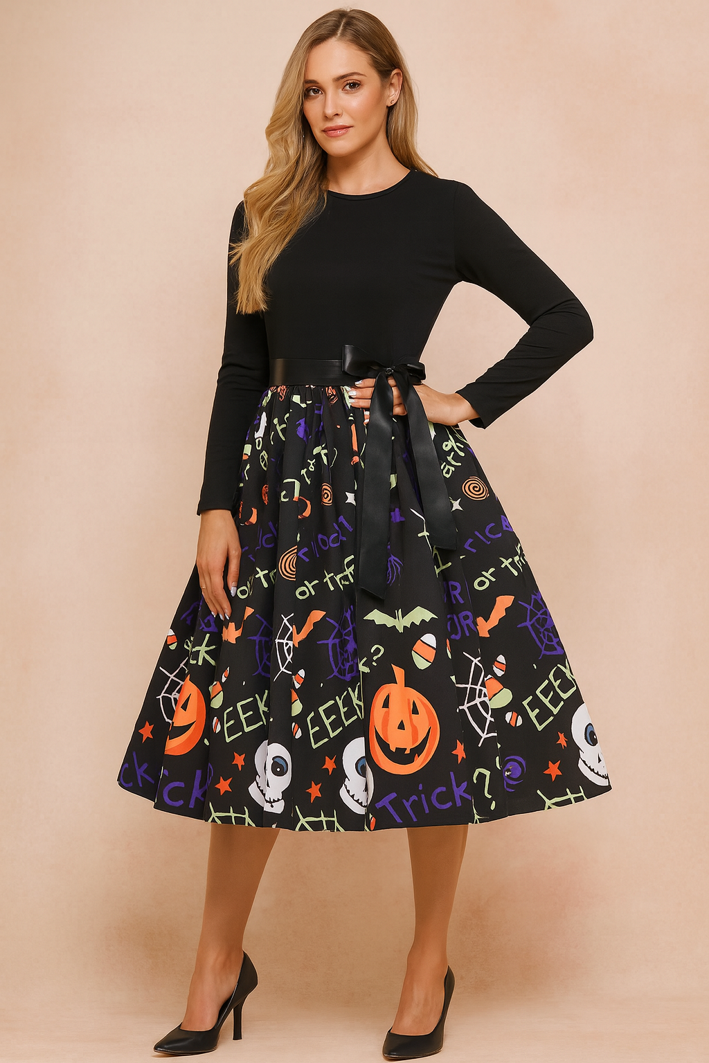 Women's Halloween Dress | Retro Pumpkin Ghost Costume 13