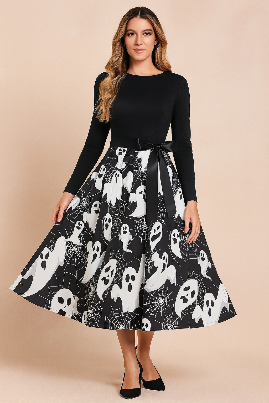 Women's Halloween Dress | Retro Pumpkin Ghost Costume 2
