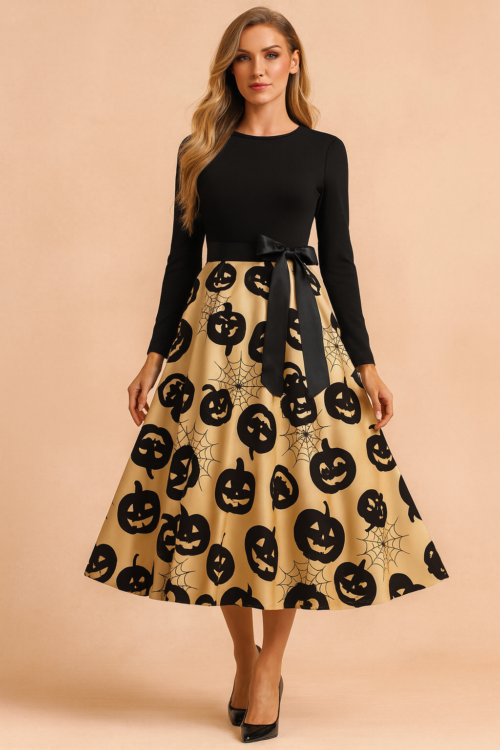 Women's Halloween Dress | Retro Pumpkin Ghost Costume 5