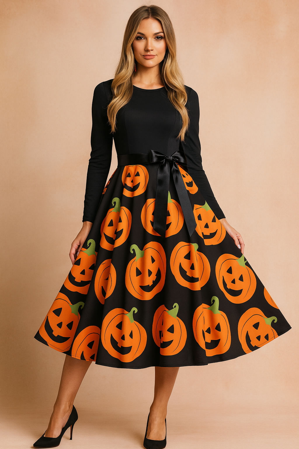 Women's Halloween Dress | Retro Pumpkin Ghost Costume 9