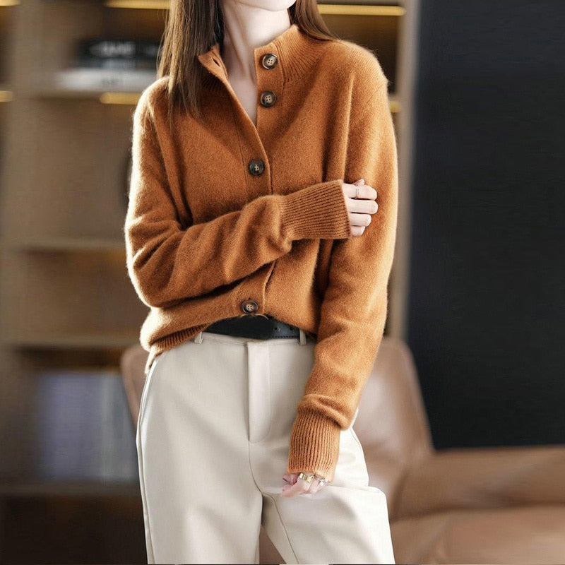 Women's Long Sleeve Button Down Cardigan | Knitted 3