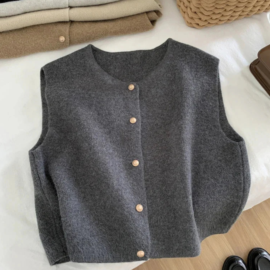Women's Sleeveless Buttoned Vest | Casual 4