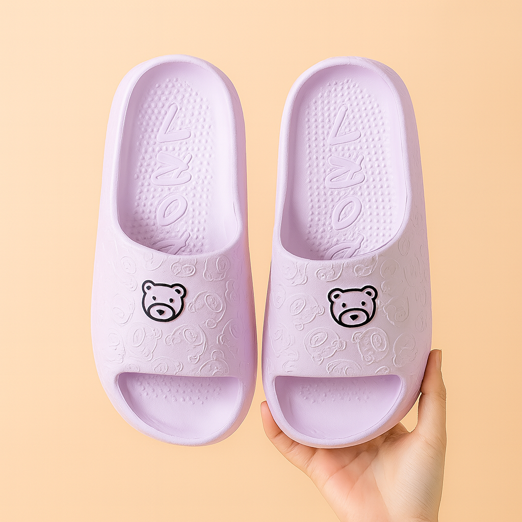 Women's Teddy Bear Slides | Lightweight, comfortable, and non-slip indoor shoes 1