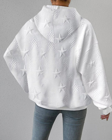 Women's White Knit Hoodie | Long Sleeves 1